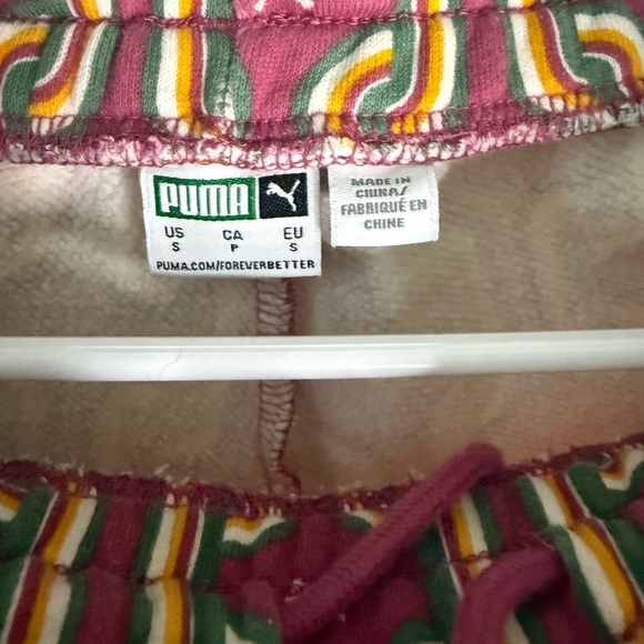 Puma Pink and Yellow Patterned Women's Joggers - Picture 6 of 8